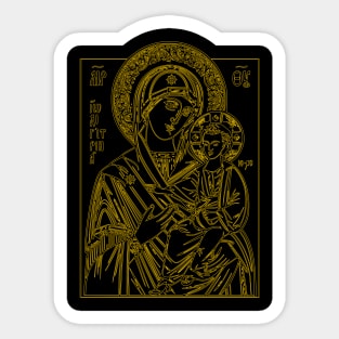 Icon of Virgin Mary and Jesus (yellow) Sticker